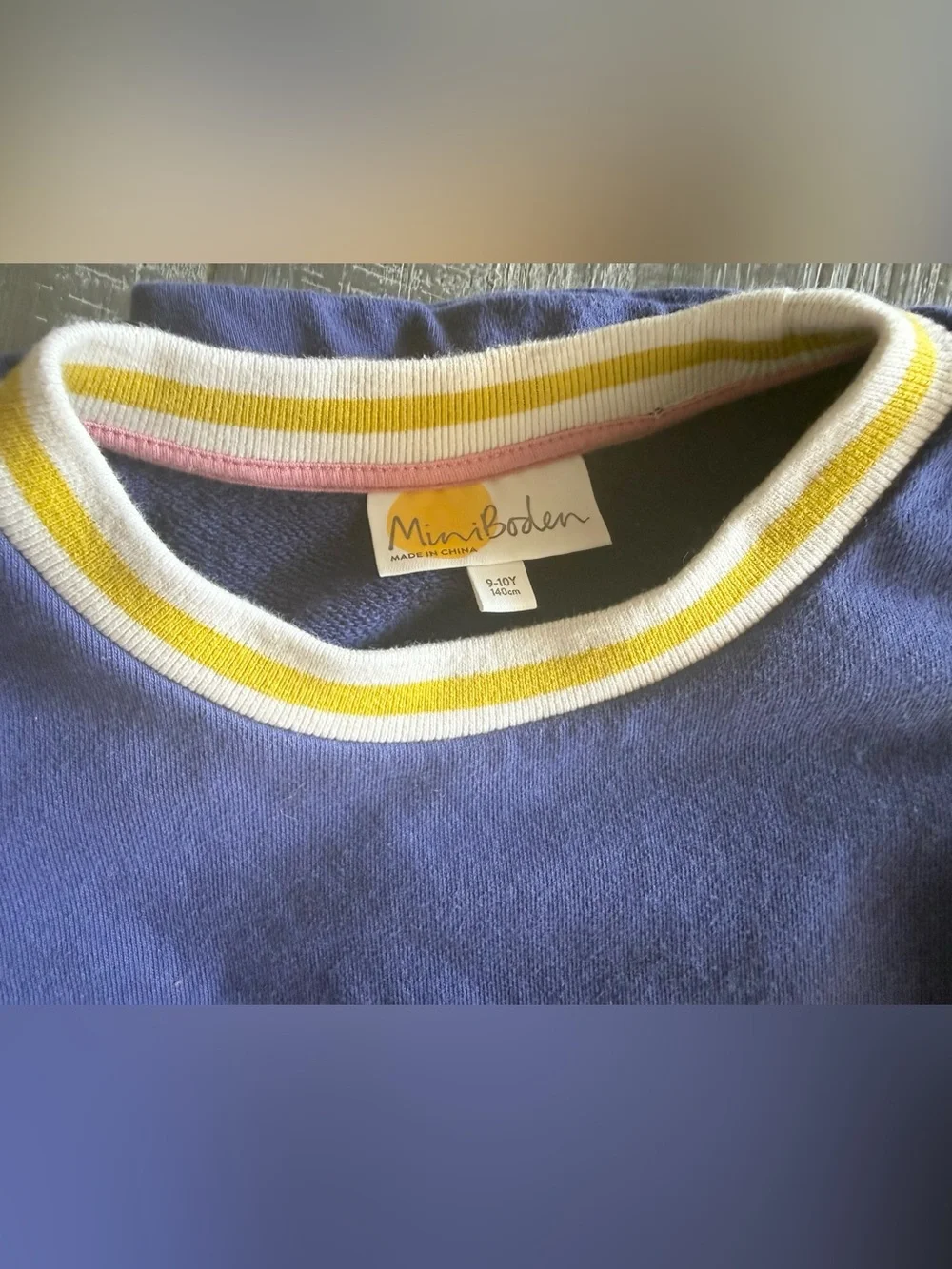 Mini Boden Navy Dress with Rainbow Pocket Details